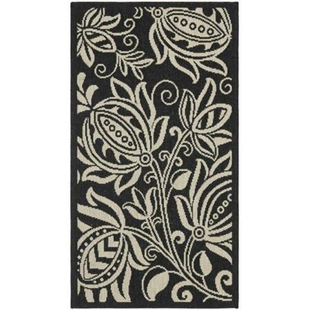 Safavieh 2 Ft. X 3 Ft. -7 In. Accent Indoor-Outdoor Courtyard- Black And Sand- Machine Made Rug CY2961-3908-2